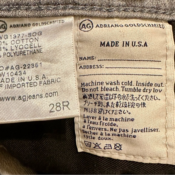 AG Slim Straight Leg Grey Jeans Stevie Ankle SZ 28R .EUC. No Flaws. - Picture 8 of 9